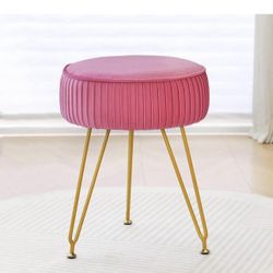 Velvet Vanity Stool Chair, Round Makeup Vanity Chair