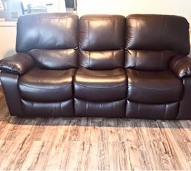 Brown Leather Reclining Sofa