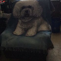 Linda Picken Bichon Frise Dog Breed Vintage 2002 Cotton Tapestry Afghan Throw. 