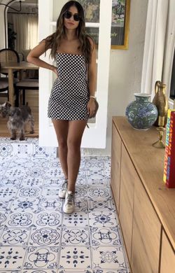 Abercrombie & Fitch gingham mini skort dress