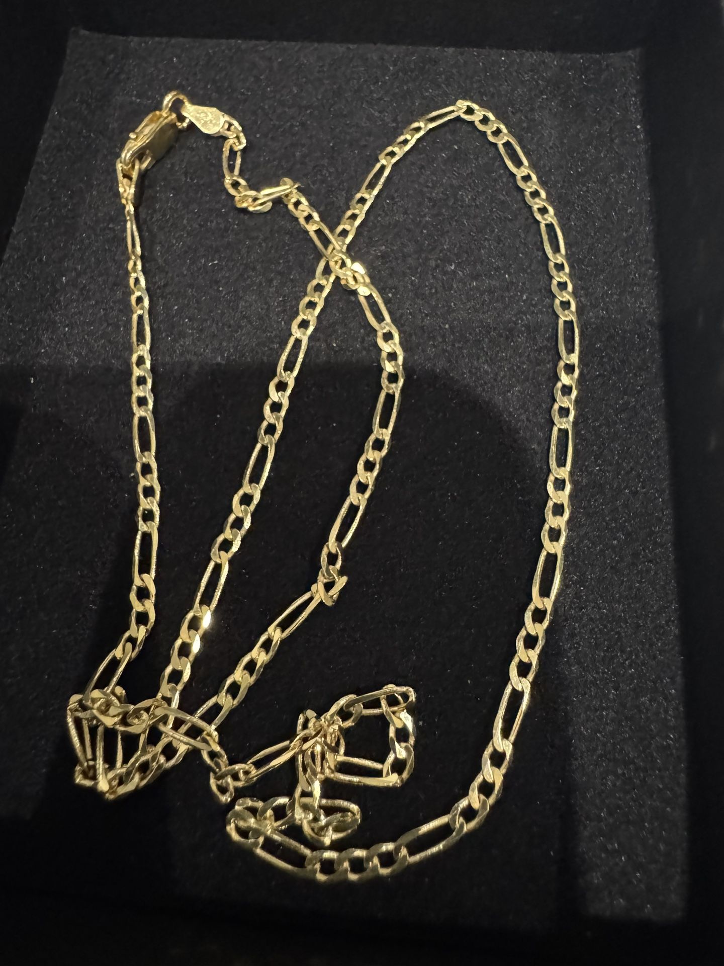 Flat Figaro - Gold Plated 925 Sterling Silver