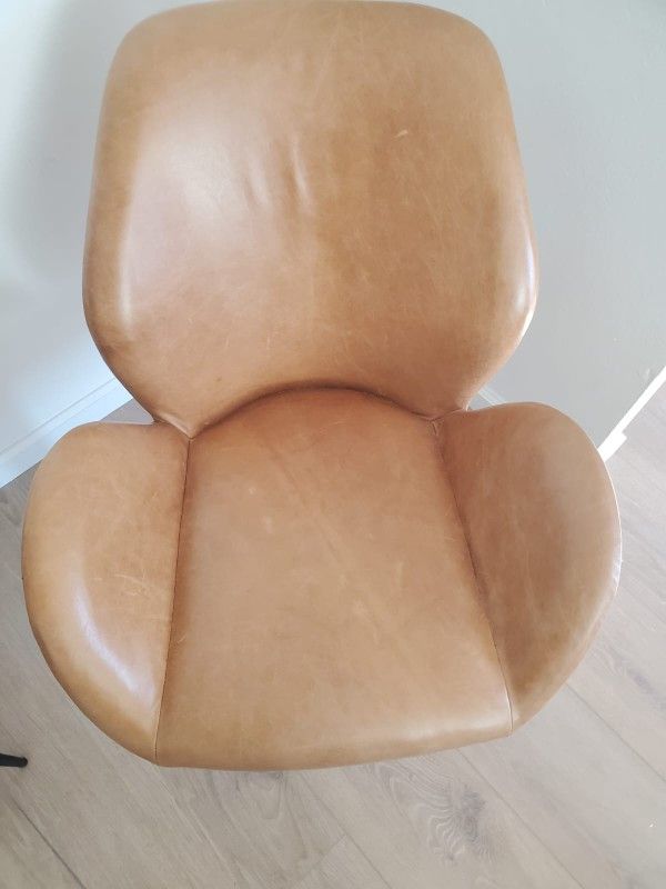 West Elm Tan Leather Accent Chair