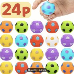 24pcs Mini Fidget Spinner Soccer Balls, Assorted Colors Party Favors