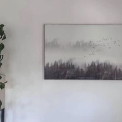 Forest art, Pines, Mountain, Cabin, Tree, Clouds