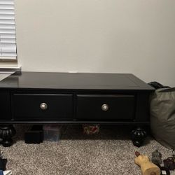 Large Black Wooden Tv Stand/coffee Table 