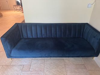 City Furniture Blue Velvet Sofa