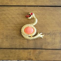 Brooch 1960s  Aurora Borealis Jelly Belly Sea Serpent. 