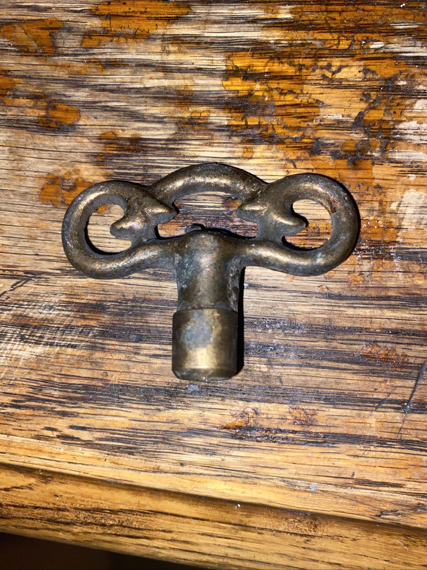 Vintage Cast Brass Key 5/8 in Square Keyhole