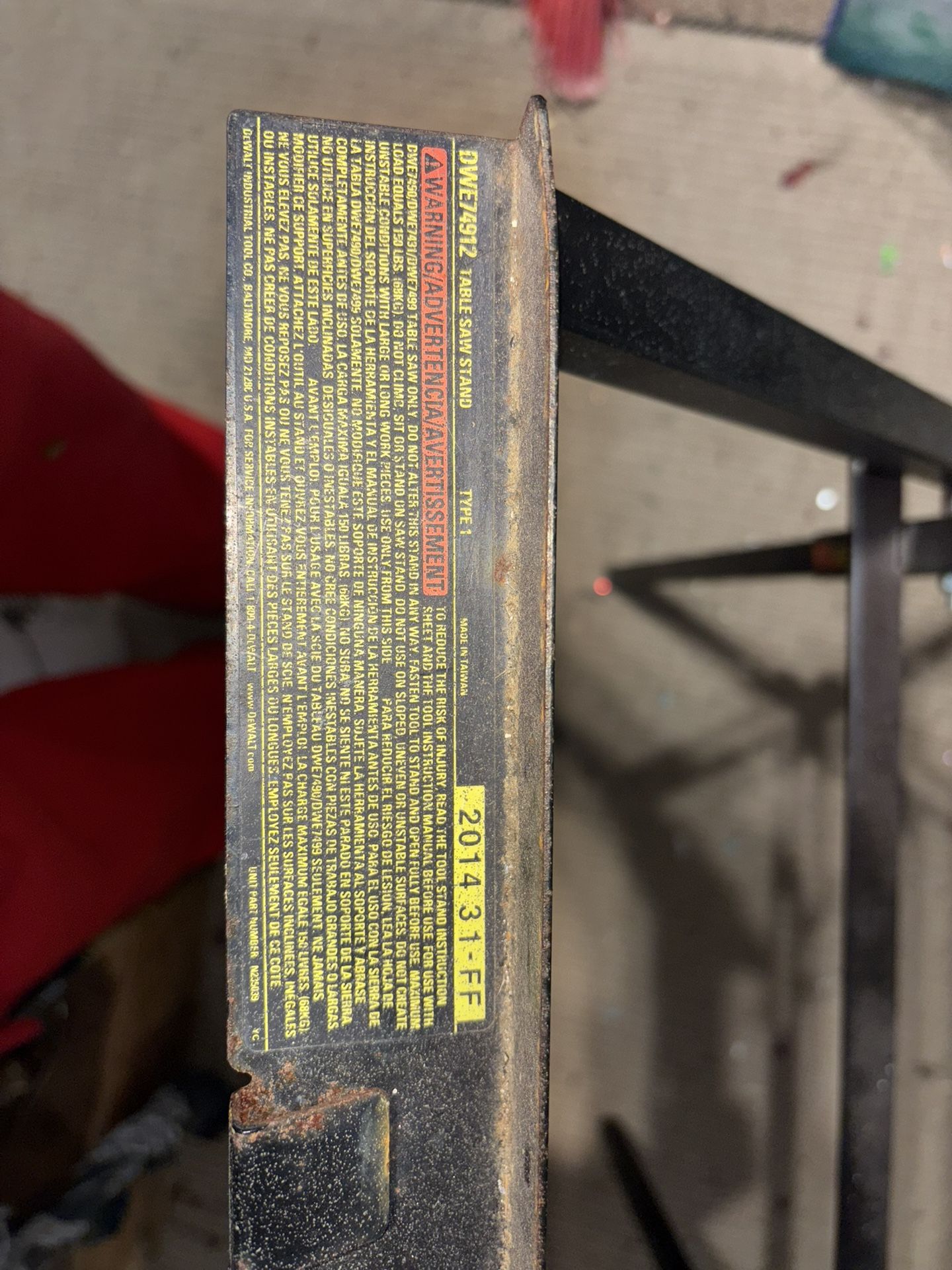 Dewalt Chopsaw Stand With Bolts