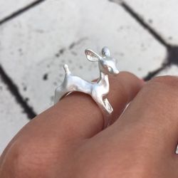 Baby Deer Matte White Ring