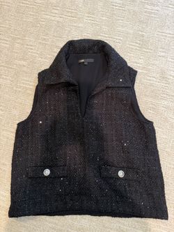 Maje Sparkly Black Vest Size 1