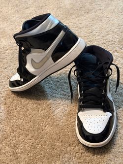 Nike Air Jordan 1 Mid Black White Patent Leather