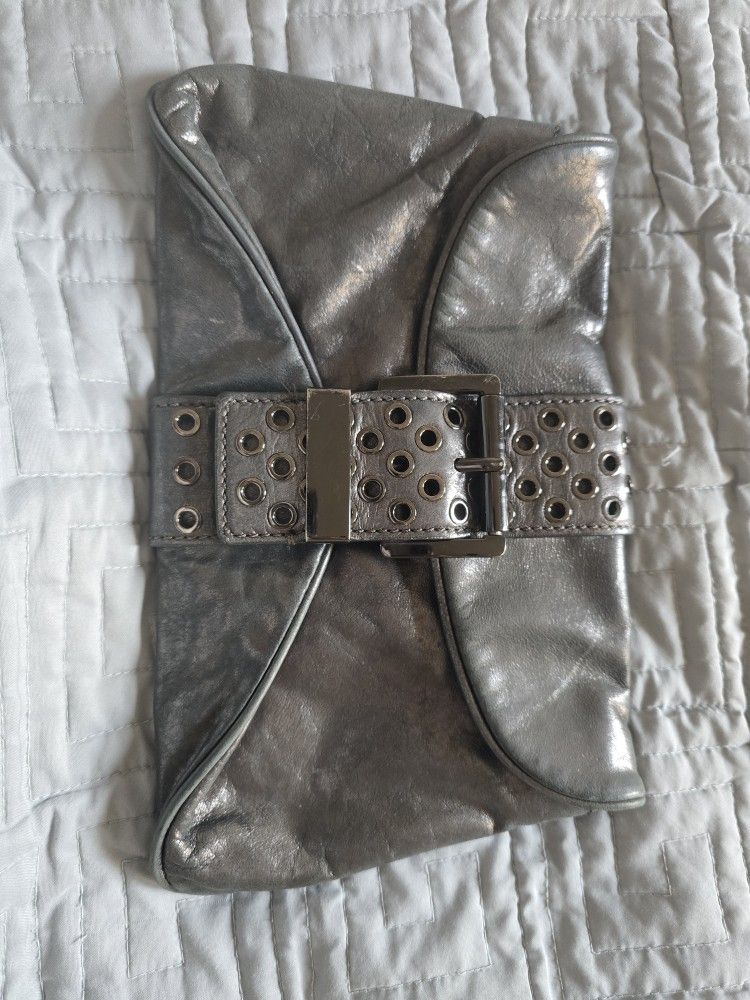 Michael kors metallic clutch