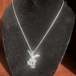925 Sterling Silver Chain &  Saint Michael Pendant 