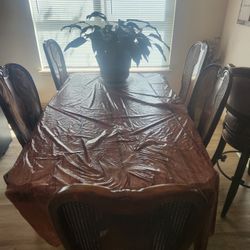 Wooden Table W/5 Chairs