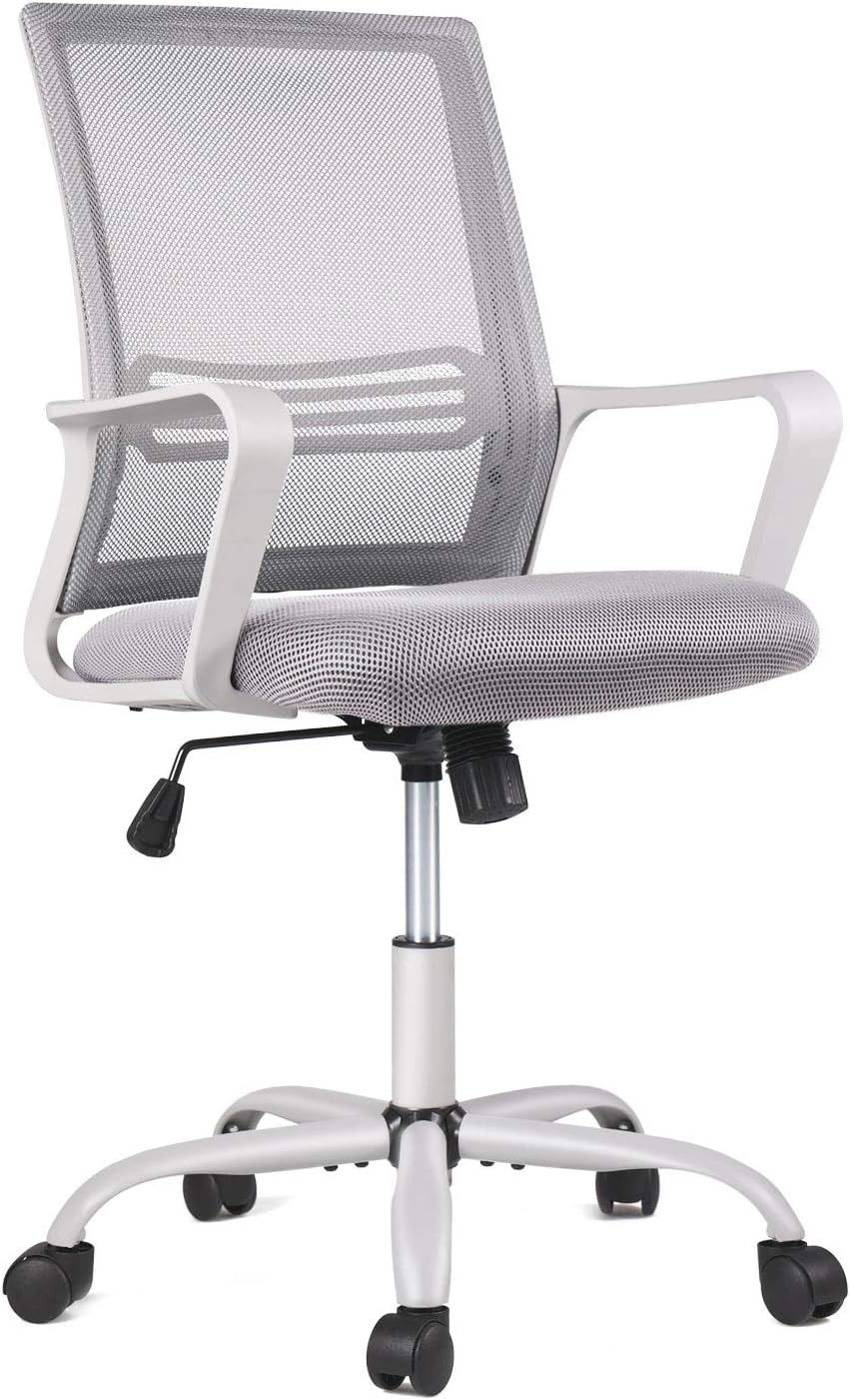 Office Chair Ergonomic Mesh Chair Computer Desk Chair Executive Home Office Chairs with Lumbar Support Armrest Rolling Swivel Adjustable Mid Back Grey
