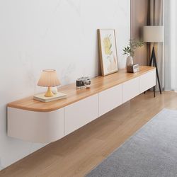 63in Floating TV Stand - Wall Mounted Media Console with 2 Drawer, Floating Entertainment Center TV Cabinet, Wall Mounted Audio/Video Shelf for Room