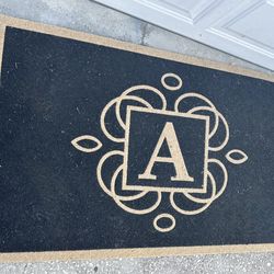 Large Monogram A Outdoor Door Mat Black Tan Heavy Duty