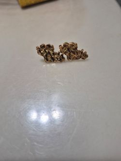 Rose gold nugget earrings
