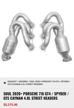 Soul high flow cats for Porsche 714 GT4/GTS Cayman
