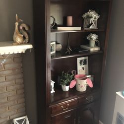 2 Open Shelf Cabinets With Drawer