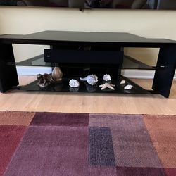 TV Stand With Glass Shelves
