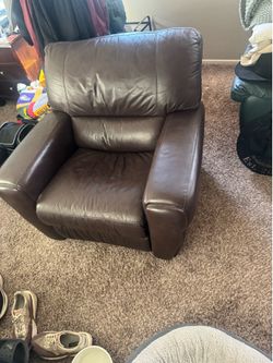 Brown leather recliner - normal use