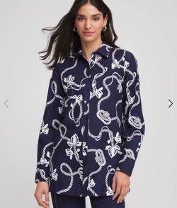 CHICO’S No Iron™ Rope Print Tunic Size 1 (8/10 M)