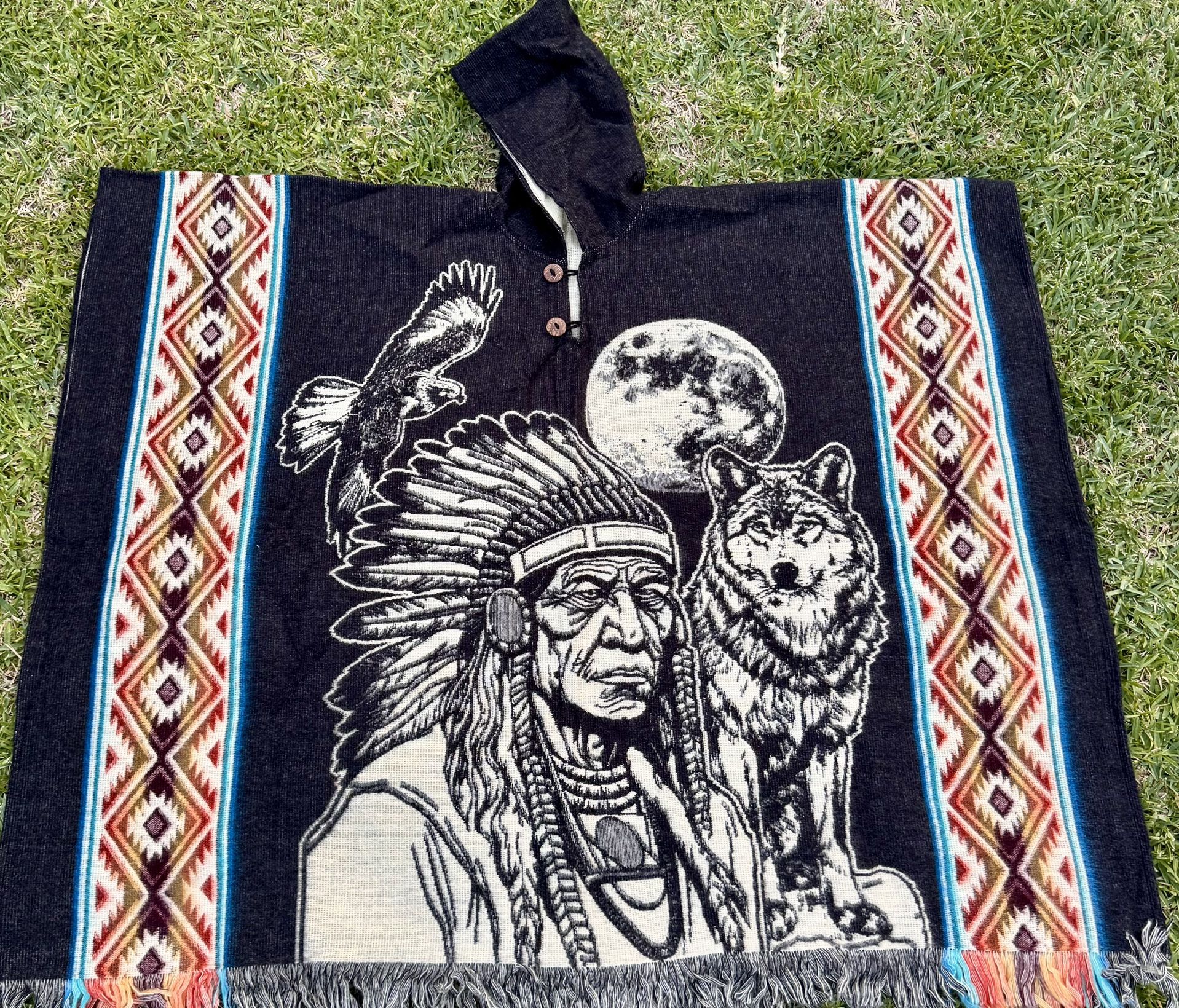 Native American Adult Size Alpaca Poncho