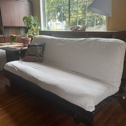 Wooden Pottery Barn Futon Couch 