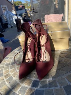 Red Lace Up Heels, Aldo