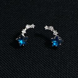 Sterling Silver CZ Star Earrings