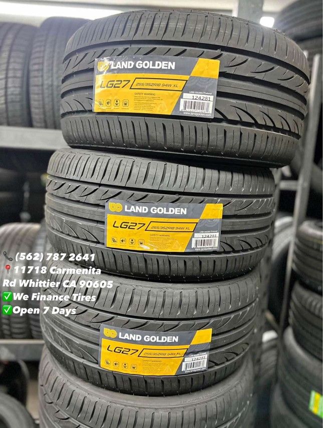 255/35R18 Land Golden New Set of Tires Installed and Balanced Set de Llantas Nuevas Instaladas y Balanceadas