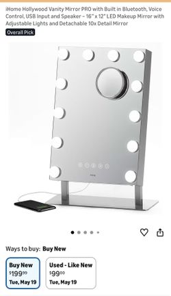 Vanity mirror with Bluetooth speakers