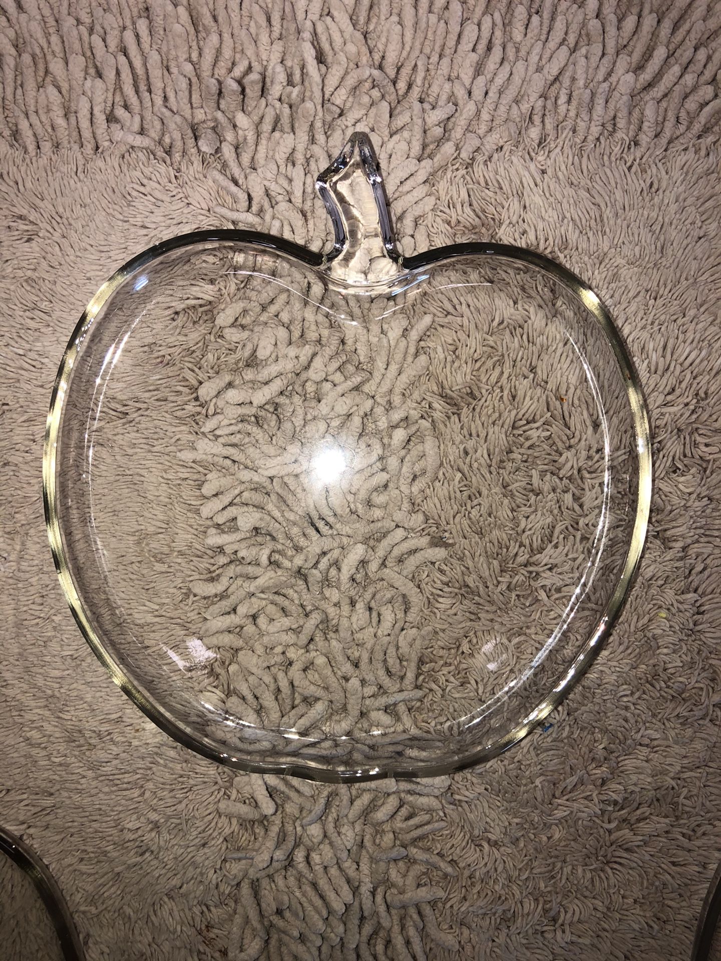 Vintage Hazel Atlas "Orchard" Apple Clear Glassware Luncheon Plates Set