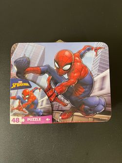 Marvel Spiderman 48 Piece Puzzle in Tin Lunchbox New Sealed