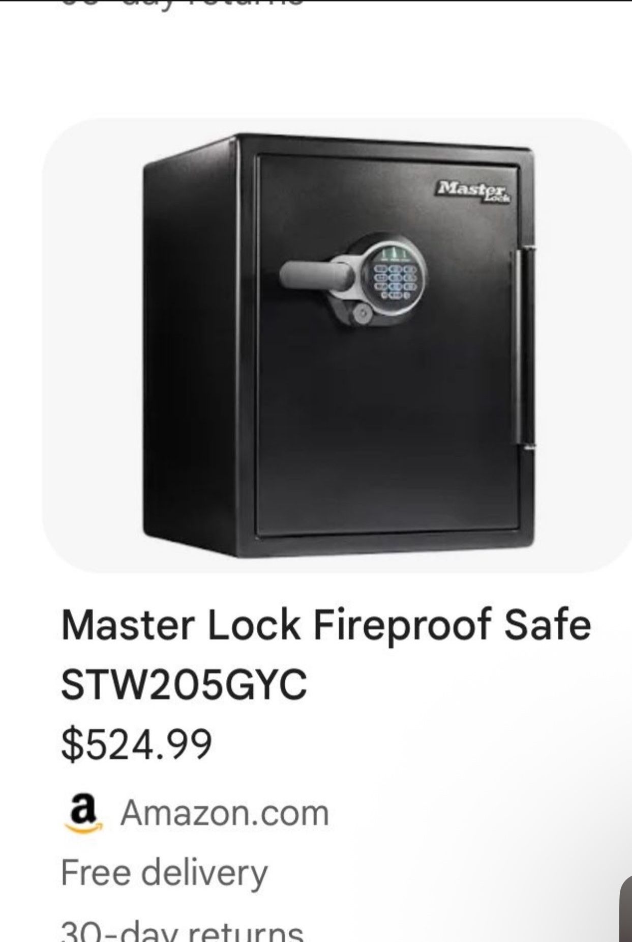 New master lock safe