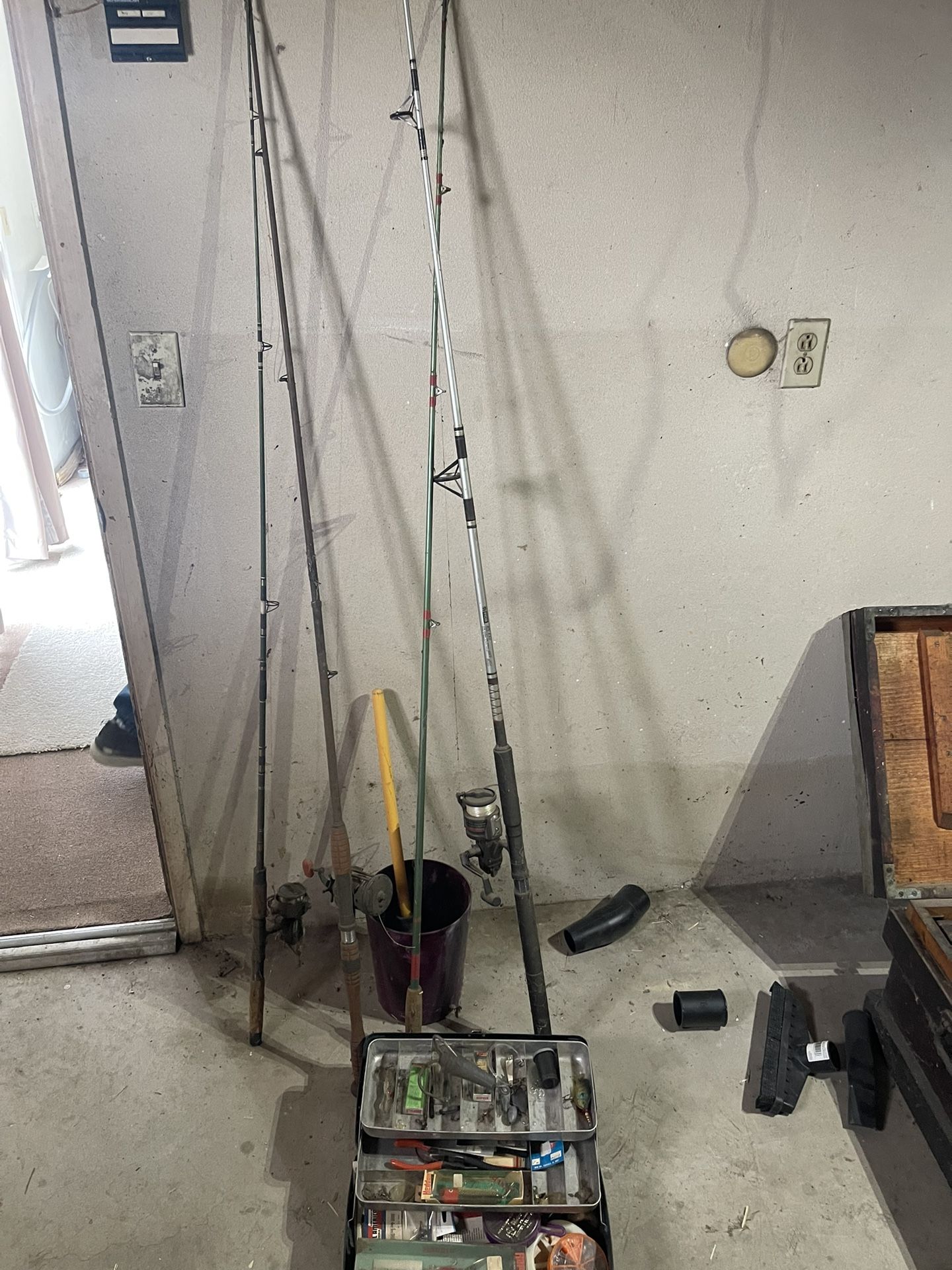 Fishing Poles, Tackle Box With Lures