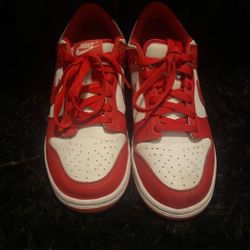 White/university Red Dunk Lows