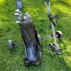 Golf Clubs, Bag , 2 Caddy Carts 