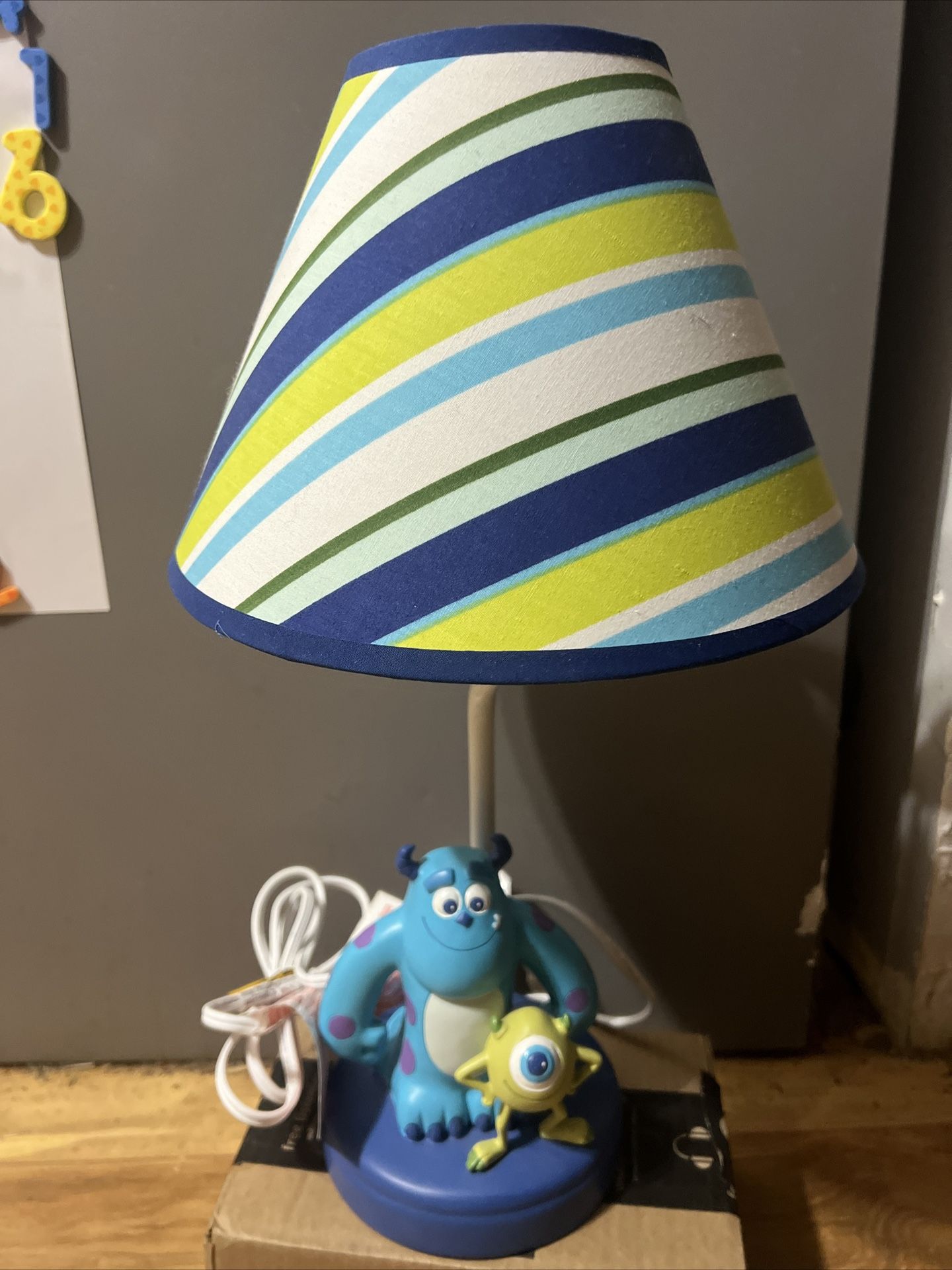 Monsters Inc Walt Disney Table Desk Lamp Mike & Sully University with Shade
