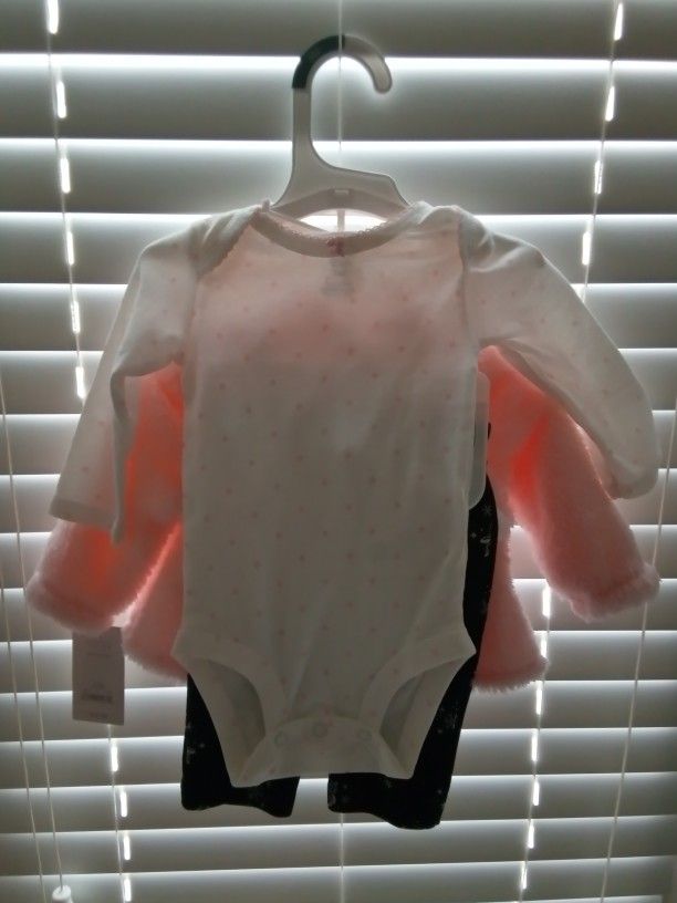 Outfit Size 3 Months, Onesie,Pants,Coat To Match