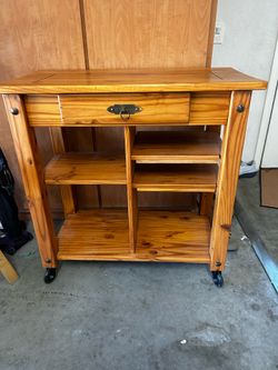 Custom Made Antique Kitchen Island on wheels
