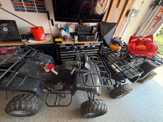 Lot of 2 Black ATVs Four Wheelers