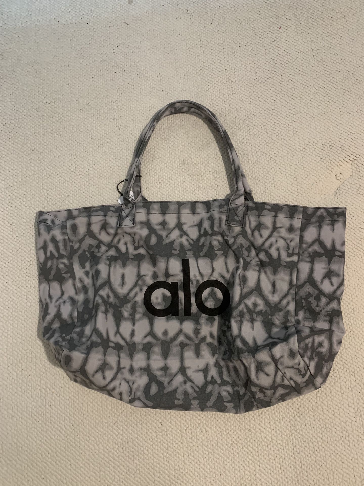Alo Yoga Canvas Tie Dye Gray *Limited Edition* Shopper Tote Bag ⭐️NWT
