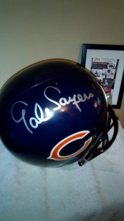 Gale Sayers sighned full size helmet really nice signature with JSA certificate of authinticity
