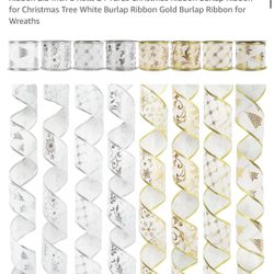 MEEDEE Silver and Gold Ribbon for Christmas