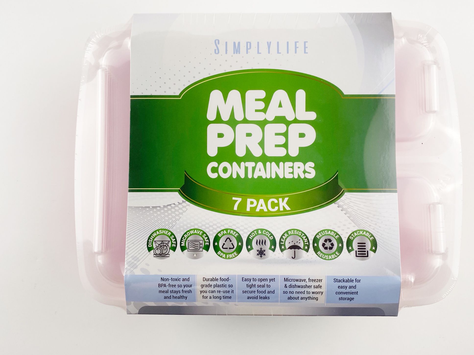 New simplylife 7 pack meal prep containers