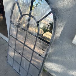 Metal Arched Window Mirror 