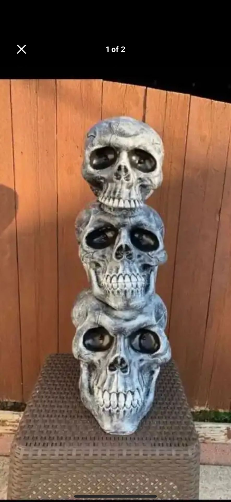 3 Foot Tall Skull Statue